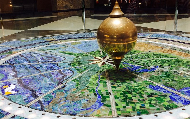 Lexington Public Library Ceiling Clock and Foucault Pendulum